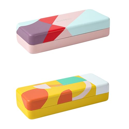 Suppeal 2er-Set Hartschalen-Brillenetui in Geschenkbox – Premium Brillenetui für Damen & Herren – Inkl. Mikrofaser-Putztuch – Robustes Etui für Brille, Sonnenbrille & mehr von Suppeal