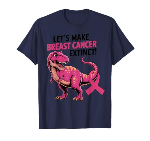 Funny Lets Make Breast Cancer Extinct Pink Dinosaur Boy Kids T-Shirt von Support Awareness Month Strong Pink Dinosaur
