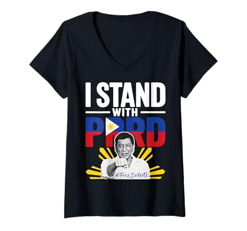 Damen Ich unterstütze PRRD Pinoy Pride Resistance - Duterte Legacy T-Shirt mit V-Ausschnitt Damen Ich unterstütze PRRD Pinoy Pride Resistance - Duterte Legacy T-Shirt mit V-Ausschnitt von Support Former President Rodrigo Duterte ICC