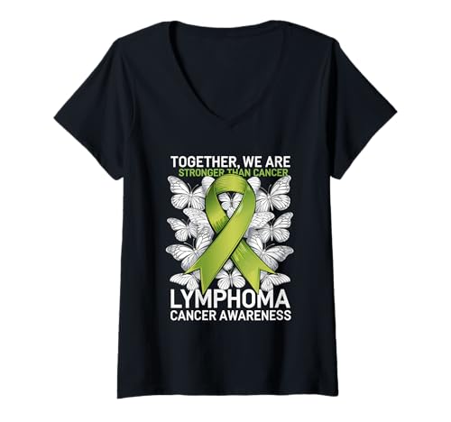 Damen Grünes Band für Lymphomkrebs-Bewusstsein We Are Stronger T-Shirt mit V-Ausschnitt Damen Grünes Band für Lymphomkrebs-Bewusstsein We Are Stronger T-Shirt mit V-Ausschnitt von Support Lymphoma Cancer Awareness Month