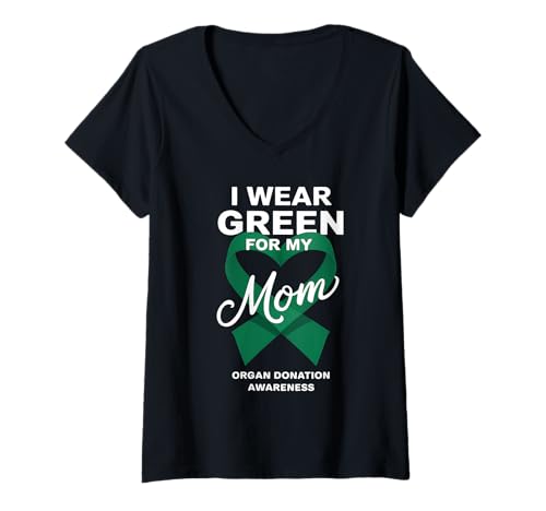Damen Organspende Bewusstsein Grünes Band Spenden Spender T-Shirt mit V-Ausschnitt Damen Organspende Bewusstsein Grünes Band Spenden Spender T-Shirt mit V-Ausschnitt von Support Organ Donation Awareness Month