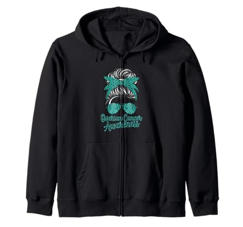 Ovarian Cancer Awareness Woman Kopftuch Blaugrün Band Kapuzenjacke Ovarian Cancer Awareness Woman Kopftuch Blaugrün Band Kapuzenjacke von Support Ovarian Cancer Awareness Month