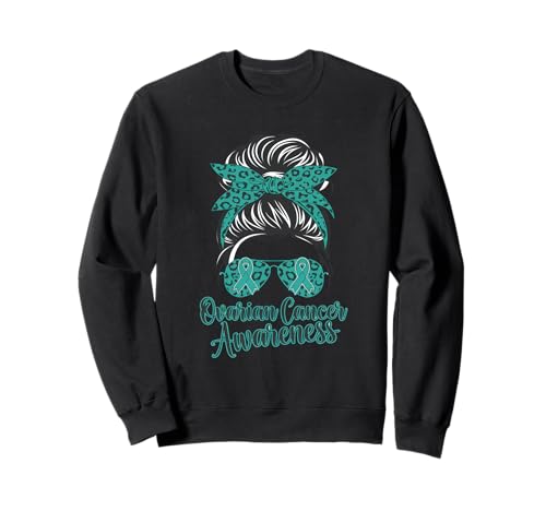 Ovarian Cancer Awareness Woman Kopftuch Blaugrün Band Sweatshirt Ovarian Cancer Awareness Woman Kopftuch Blaugrün Band Sweatshirt von Support Ovarian Cancer Awareness Month