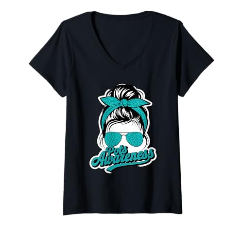 Damen Pots Awareness Postural Orthostatic Tachykardie Syndrom T-Shirt mit V-Ausschnitt Damen Pots Awareness Postural Orthostatic Tachykardie Syndrom T-Shirt mit V-Ausschnitt von Support POTS Awareness Month