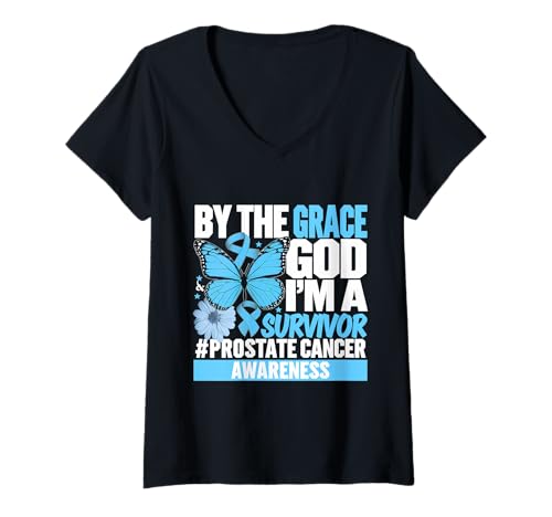 Damen I'm A Survivor Prostatakrebs Survivor Prostata Awareness T-Shirt mit V-Ausschnitt Damen I'm A Survivor Prostatakrebs Survivor Prostata Awareness T-Shirt mit V-Ausschnitt von Support Prostate Cancer Awareness Month