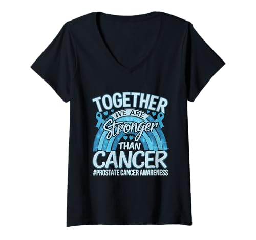 Damen Prostatakrebs Awareness Month We Are Stronger Than Cancer T-Shirt mit V-Ausschnitt Damen Prostatakrebs Awareness Month We Are Stronger Than Cancer T-Shirt mit V-Ausschnitt von Support Prostate Cancer Awareness Month