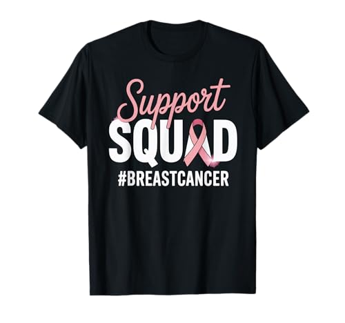 Brustkrebs-Frauen-Bewusstsein rosa Band T-Shirt von Support Squad Cancer
