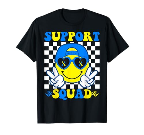 Support Squad Down Syndrome Awareness Day Groovy Männer Frauen T-Shirt Support Squad Down Syndrome Awareness Day Groovy Männer Frauen T-Shirt von Support Squad Down Syndrome Awareness