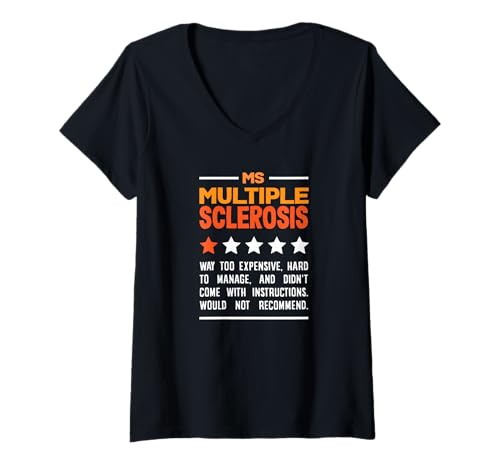 Damen Lustiger Multipler Sklerose-Krieger MS Fighter T-Shirt mit V-Ausschnitt Damen Lustiger Multipler Sklerose-Krieger MS Fighter T-Shirt mit V-Ausschnitt von Support Squad Multiple Sclerosis Fighters Apparel