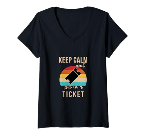Damen Keep Calm and Put In A Ticket - Spaß für Tech-Enthusiasten T-Shirt mit V-Ausschnitt von Support Ticket Problem Solving Help Desk Tee