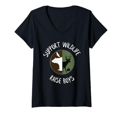 Damen Support Wildlife Raise Jungen Muttertag Lustiger Junge Mama T-Shirt mit V-Ausschnitt Damen Support Wildlife Raise Jungen Muttertag Lustiger Junge Mama T-Shirt mit V-Ausschnitt von Support Wildlife Raise Boys Mother's Day Mom Gifts