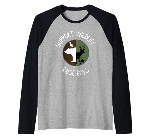 Support Wildlife Raise Jungen Muttertag Lustiger Junge Mama Raglan von Support Wildlife Raise Boys Mother's Day Mom Gifts