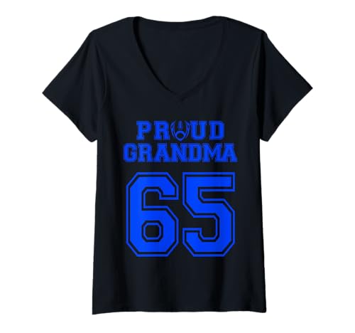 Damen Custom Proud Football Oma Nummer 65 B personalisiert T-Shirt mit V-Ausschnitt Damen Custom Proud Football Oma Nummer 65 B personalisiert T-Shirt mit V-Ausschnitt von Support Your Favorite Football Player Number - B