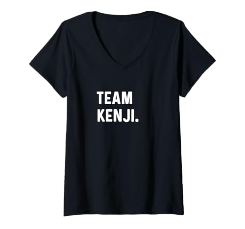 Damen Team Kenji - Name T-Shirt mit V-Ausschnitt von Support Your Favorite Team by MJ