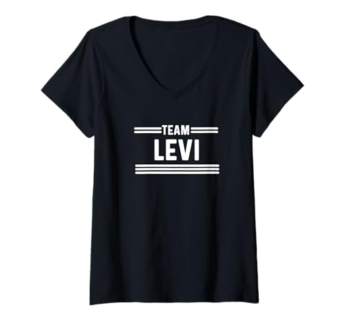 Damen Team Levi - Familienname T-Shirt mit V-Ausschnitt Damen Team Levi - Familienname T-Shirt mit V-Ausschnitt von Support Your Favorite Team by MJ