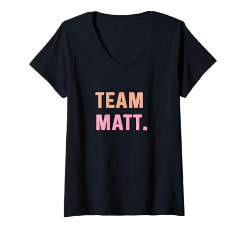 Damen Team Matt - Name T-Shirt mit V-Ausschnitt Damen Team Matt - Name T-Shirt mit V-Ausschnitt von Support Your Favorite Team by MJ