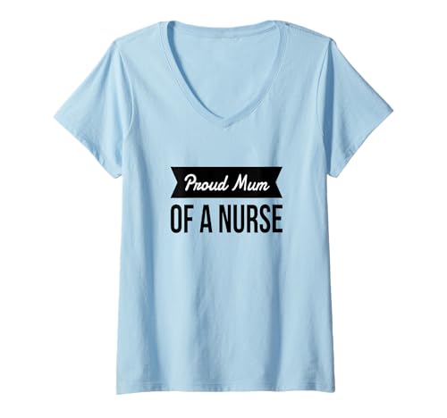 Damen Top „Proud Mama of a Nurse“ T-Shirt mit V-Ausschnitt Damen Top „Proud Mama of a Nurse“ T-Shirt mit V-Ausschnitt von Support out Heroes