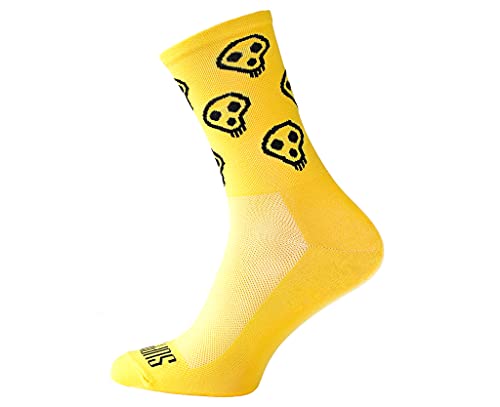 Support Herren Radsocken atmungsaktive Technologie rutschfeste Faser Unisex lustige Muster Radfahrer Zubehör für Wandern Laufen Klettern Radfahren Essentials, Dark Cycling 42-44 EU von Support