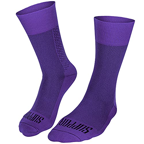 SUPPORT Superleichte Fahrradsocken für Herren, atmungsaktive Technologie, rutschfeste Faser, Unisex, Zubehör für Radfahrer, Wandern, Klettern, Radfahren, Reiten., violett, 10-11 von Support