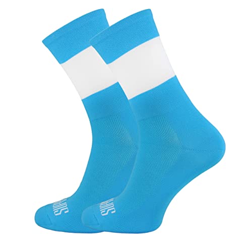 Support Herren-Fahrradsocken, atmungsaktive Technologie, rutschfeste Faser, unisex, einfarbig, Zubehör für Radfahren, Wandern, Klettern, Block's Blue 36-38 EU von Support