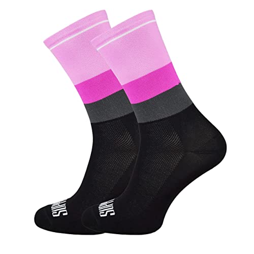 Support Herren-Fahrradsocken, atmungsaktive Technologie, rutschfeste Faser, unisex, einfarbig, Zubehör für Radfahren, Wandern, Klettern, Tone's Pink 36-38 EU von Support