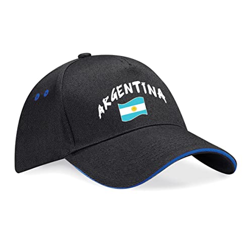 Supportershop Unisex Argentinien Baseballkappe, Schwarz, One Size von Supportershop