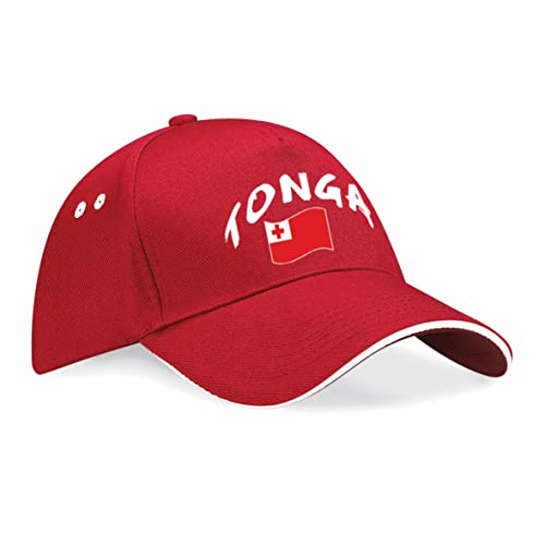 Supportershop Unisex Tonga Baseballkappe, rot, One Size von Supportershop