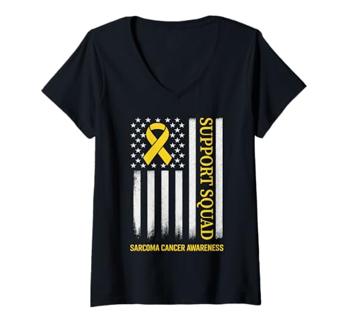 Damen Support Squad unterstützt das Bewusstsein für Sarkomkrebs T-Shirt mit V-Ausschnitt Damen Support Squad unterstützt das Bewusstsein für Sarkomkrebs T-Shirt mit V-Ausschnitt von Supporting Sarcoma Cancer Awareness Outfits