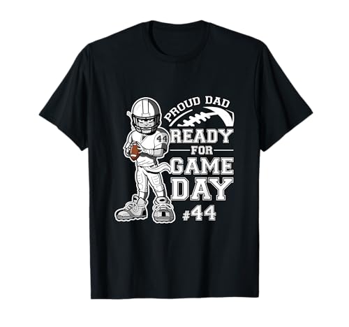 Custom Proud Football Dad Nummer 44, personalisiert für Männer T-Shirt Custom Proud Football Dad Nummer 44, personalisiert für Männer T-Shirt von Supporting Your Favorite Football Player Number