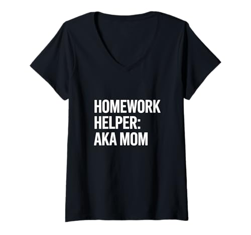 Damen Hausaufgabenhelfer AKA Mama Schule Lehrer Bildung T-Shirt mit V-Ausschnitt von Supportive Mothers Student Learning Educators