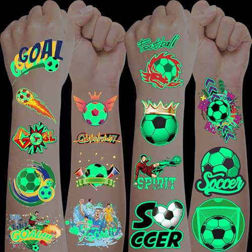 140+ Leuchttattoos Kinder Fussball, Fußball Tattoo Kinder Jungs Geschenke, Fussball Geschenke Jungen Schultüte Inhalt, Kindertattoos Hautfreundlich Kleinigkeiten für Kinder Einschulung Geschenk von SupreLuck