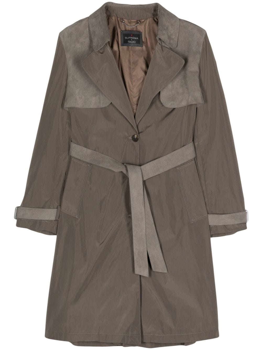 Suprema Trenchcoat mit Kontrasteinsatz - Grün von Suprema