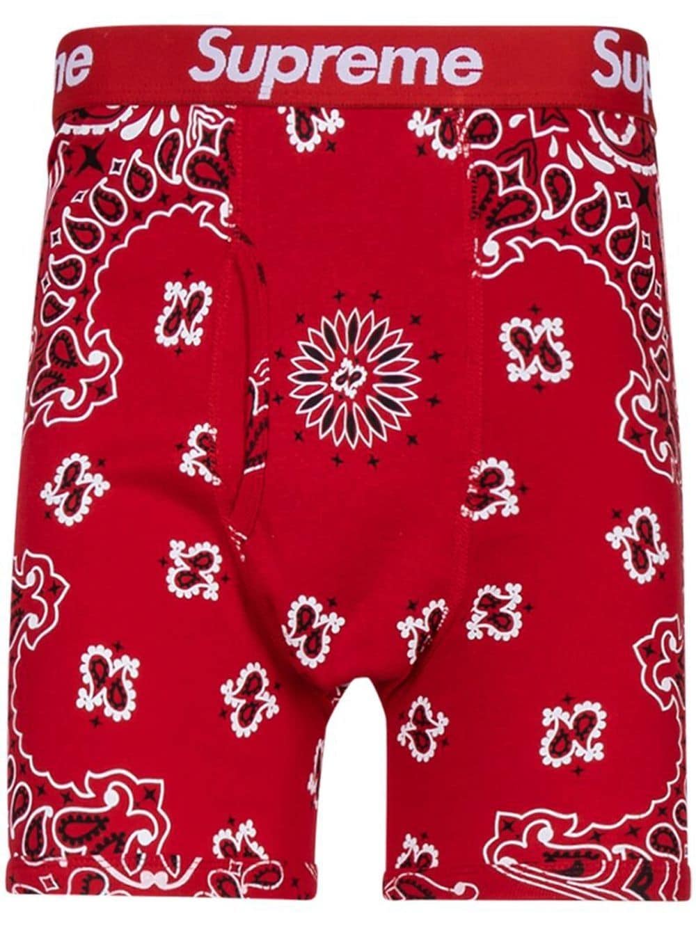Supreme x Hanes Shorts mit Bandana-Print - Rot von Supreme