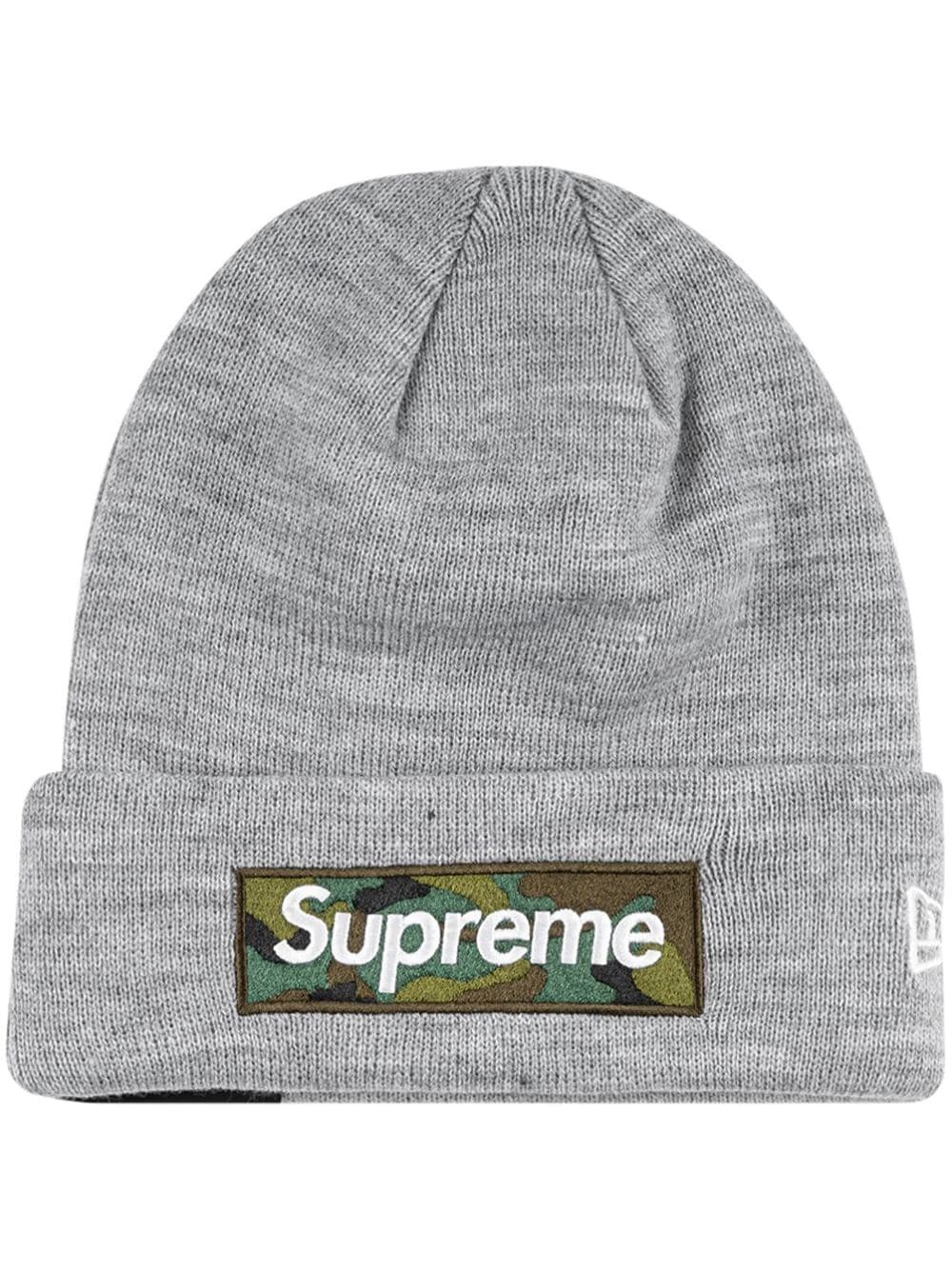 Supreme x New Era Beanie mit Logo-Patch - Grau von Supreme