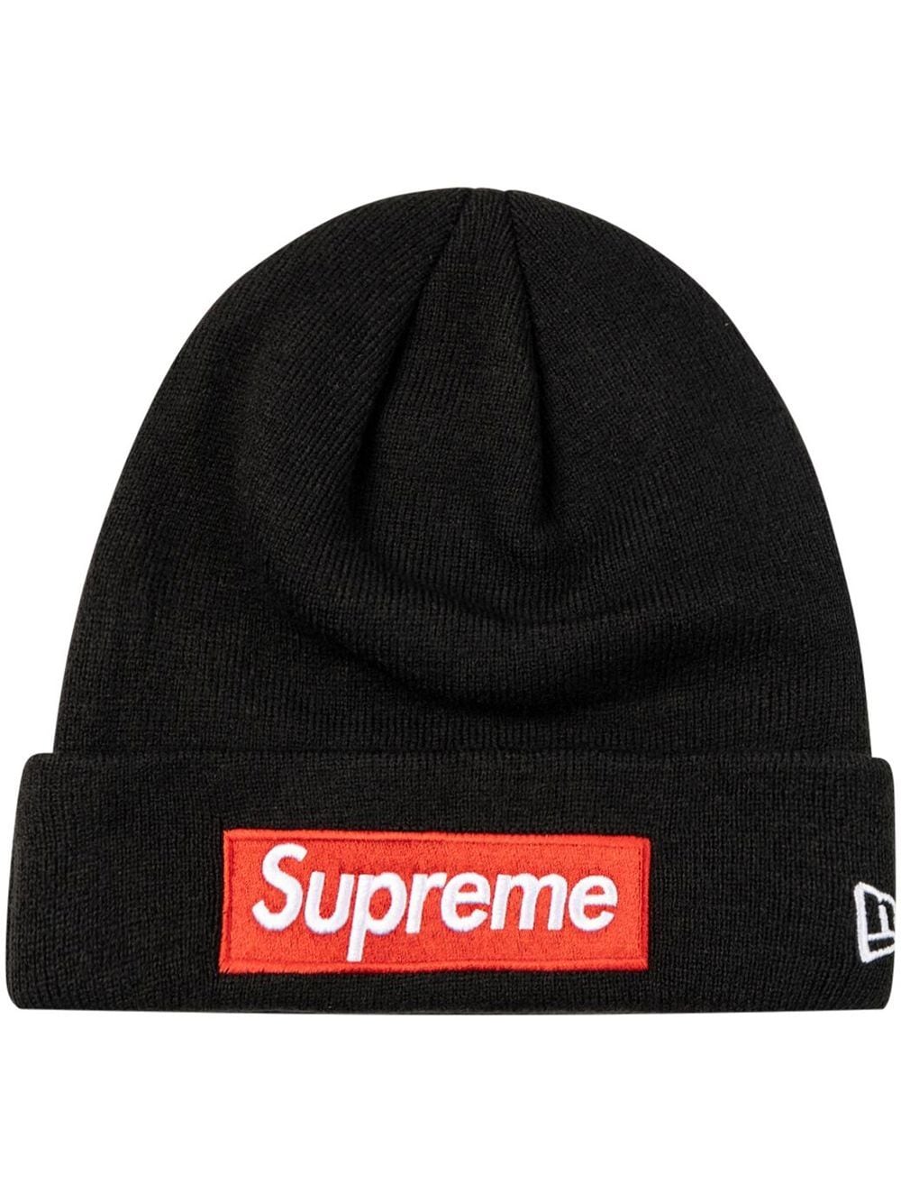 Supreme x New Era Beanie mit Logo-Patch - Schwarz von Supreme