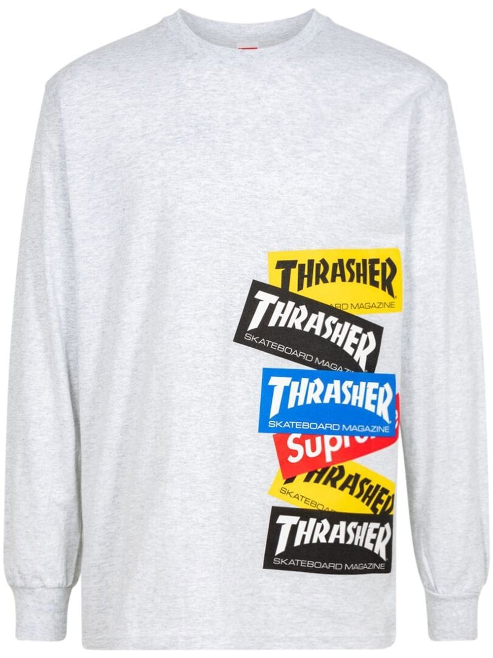 Supreme x Thrasher Langarmshirt mit Logo - Grau von Supreme