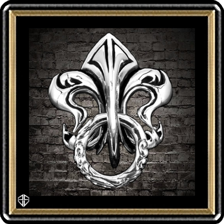 Echtsilber Fleur De Lis Concho Biker Geldbörse Kettenverbinder von SupremeSilverJewelry