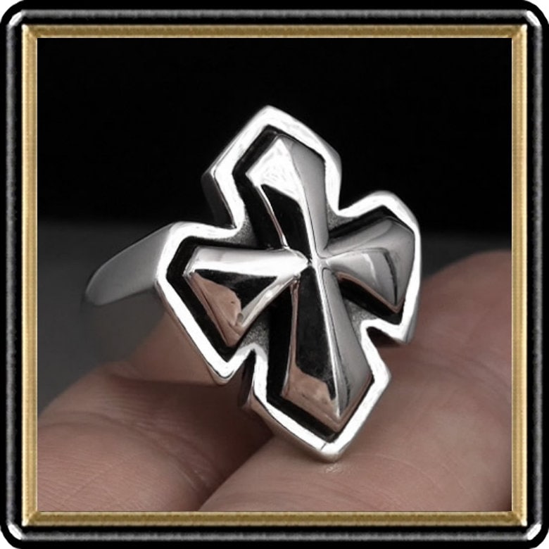 Malteser Kreuz Ring Aus Sterling Silber Gothic Biker Schmuck Herren Design von SupremeSilverJewelry