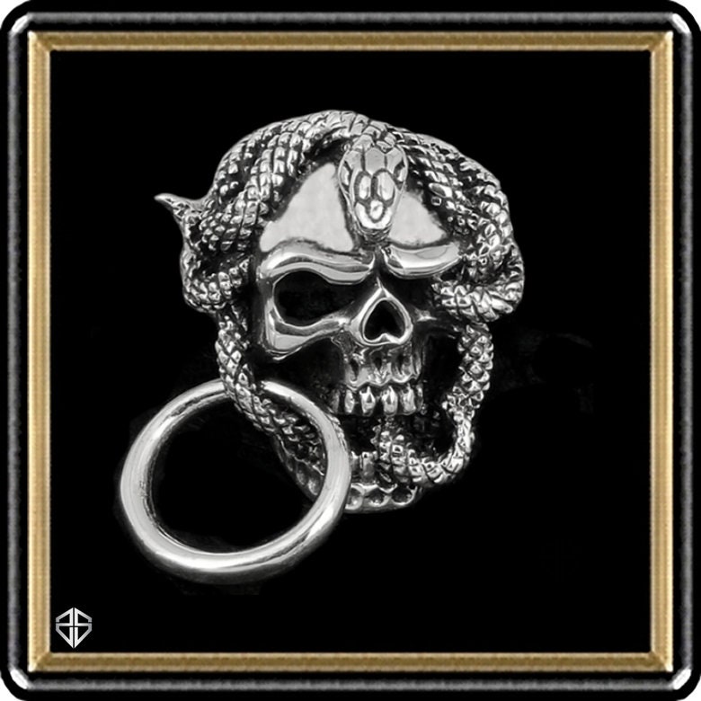 Schlangenschädel Concho Biker Wallet Chain Connector, Leder Handwerk Versorgung Schlangenschädel Concho Biker Wallet Chain Connector, Leder Handwerk Versorgung von SupremeSilverJewelry