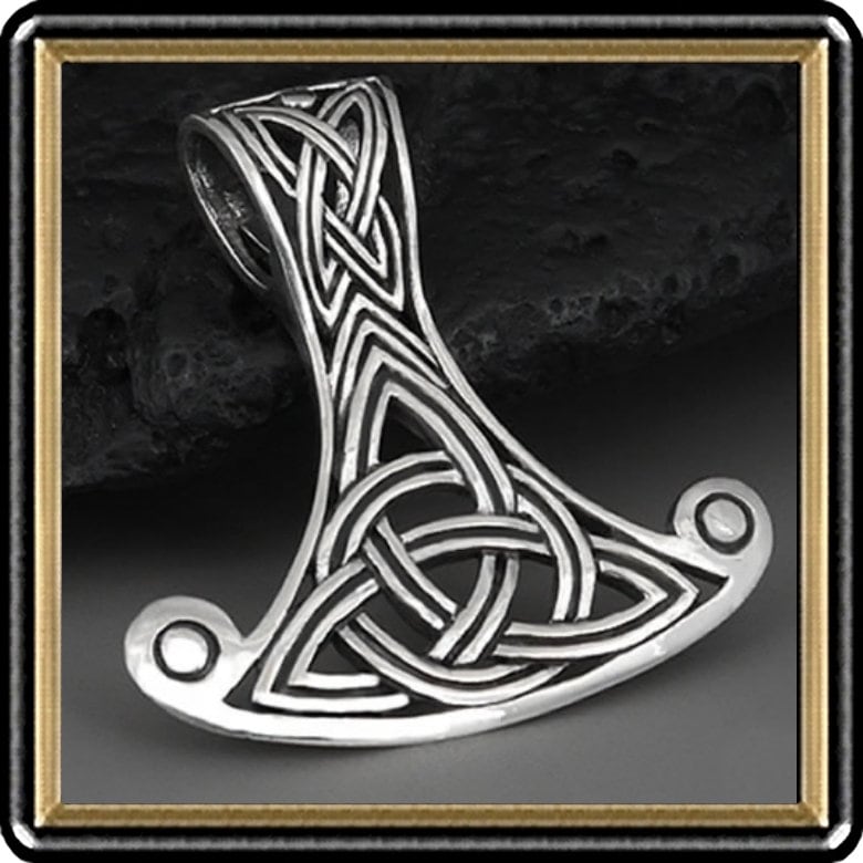 sterling Silber Thorshammer Anhänger 3D Mjölnir Mit Knotenwerk sterling Silber Thorshammer Anhänger 3D Mjölnir Mit Knotenwerk von SupremeSilverJewelry
