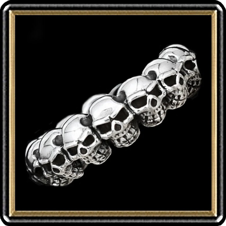 sterling Silber Totenkopf Eternity Ring Biker Goth Ehering sterling Silber Totenkopf Eternity Ring Biker Goth Ehering von SupremeSilverJewelry