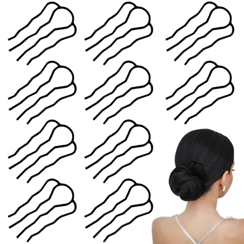 10 Stück Haarkämme Metall Haar Gabel Clip Französisch Twist Kamm Hochsteckfrisur Haar Stick U-Form Zähne Styling Werkzeuge Unordentliche Dutt Maker Vintage Frisur Haarnadeln Haarschmuck für Frauen und von Suptizizkz