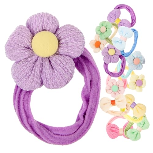 SUPVOX 12 Stück Teiliges Haargummi für Mädchen Weiche Elastische Haarkrawatten mit Blumen und Schleifendesign Schonend für Zartes Haar von Junge Mädchen und Kleinkindern für Schule Party von Supvox
