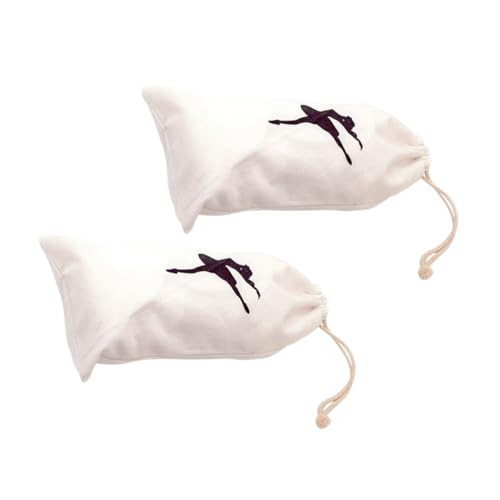 SUPVOX 2 Stück Canvas Tanzbeutel für Mädchen Ballett Spitzenschuh Aufbewahrungstasche mit Kordelzug Atmungsaktives Segeltuch Geräumig Leicht zu Reinigen für Tanzschuhe und Zubehör von Supvox