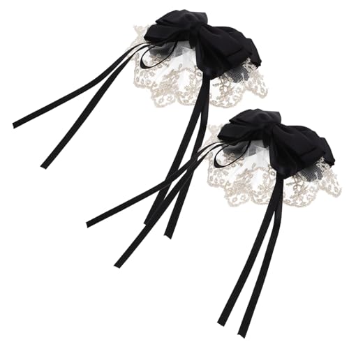 SUPVOX 2 Stück Schwarze Haarschleifen Clips für Frauen Leichte Handgemachte Schleifen haarspangen Eleganter Haarschmuck für Hochzeit Party und Alltag Modische Accessoires für Damen und von Supvox