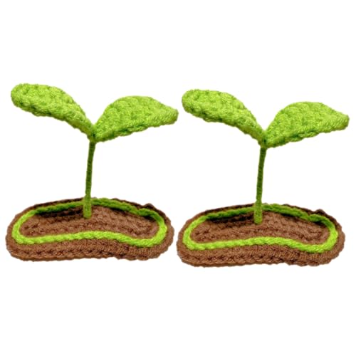 SUPVOX 2 Stück Strick bean sprout haarclips Grün Rutschfest Metall Wolle Haarschmuck Damen Mädchen Frische Farbe Verspieltes Design Für Alltag und Fest von Supvox