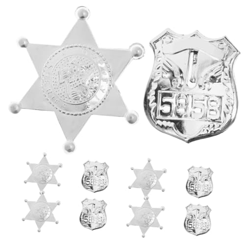 SUPVOX 3 Sätze Teiliges Rollenspiel Polizeimarke Und Hexagramm Abzeichen Leicht Und Langlebig Für Kostümpartys Halloween Und Karneval Zubehör Für Junge Mädchen 10 Stück * 3 von Supvox