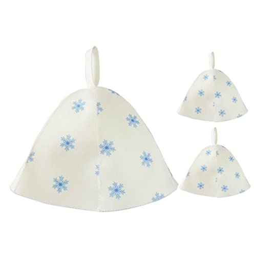 SUPVOX 3 Stück Filz Saunahut Damen und Herren Dickes Faltbares Sauna Haarkappen mit Aufhängeöse Hitzeschutz Badehaube für Sauna Dampfbad und Badezimmer Atmungsaktiv und Langlebig von Supvox