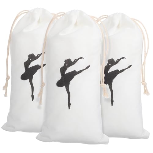 SUPVOX 3 Stück Teiliges Waschbare Ballettschuhbeutel mit Kordelzug Leichter Baumwoll Strapazierfähige Tanzschuh aufbewahrungstaschen für Mädchen und Tänzer von Supvox