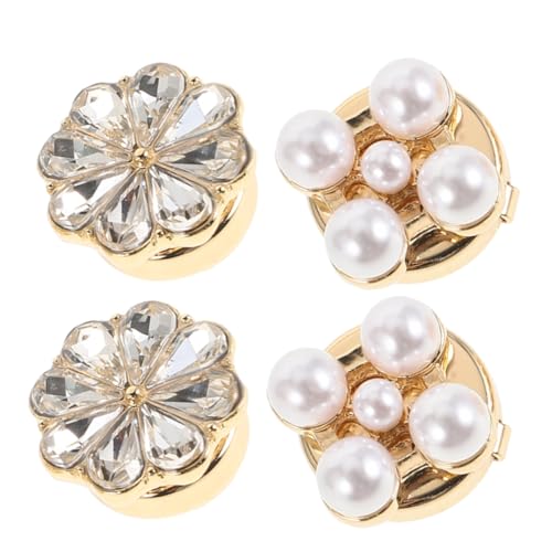 SUPVOX 4 Stück Blumen Manschettenknöpfe mit Funkelnden Kristallstrass Goldfarbene Basis Schmuckknöpfe für Damenhemden Dekorative Perlen Button Cover Vielseitig für Shirts und Kleider SUPVOX 4 Stück Blumen Manschettenknöpfe mit Funkelnden Kristallstrass Goldfarbene Basis Schmuckknöpfe für Damenhemden Dekorative Perlen Button Cover Vielseitig für Shirts und Kleider von Supvox